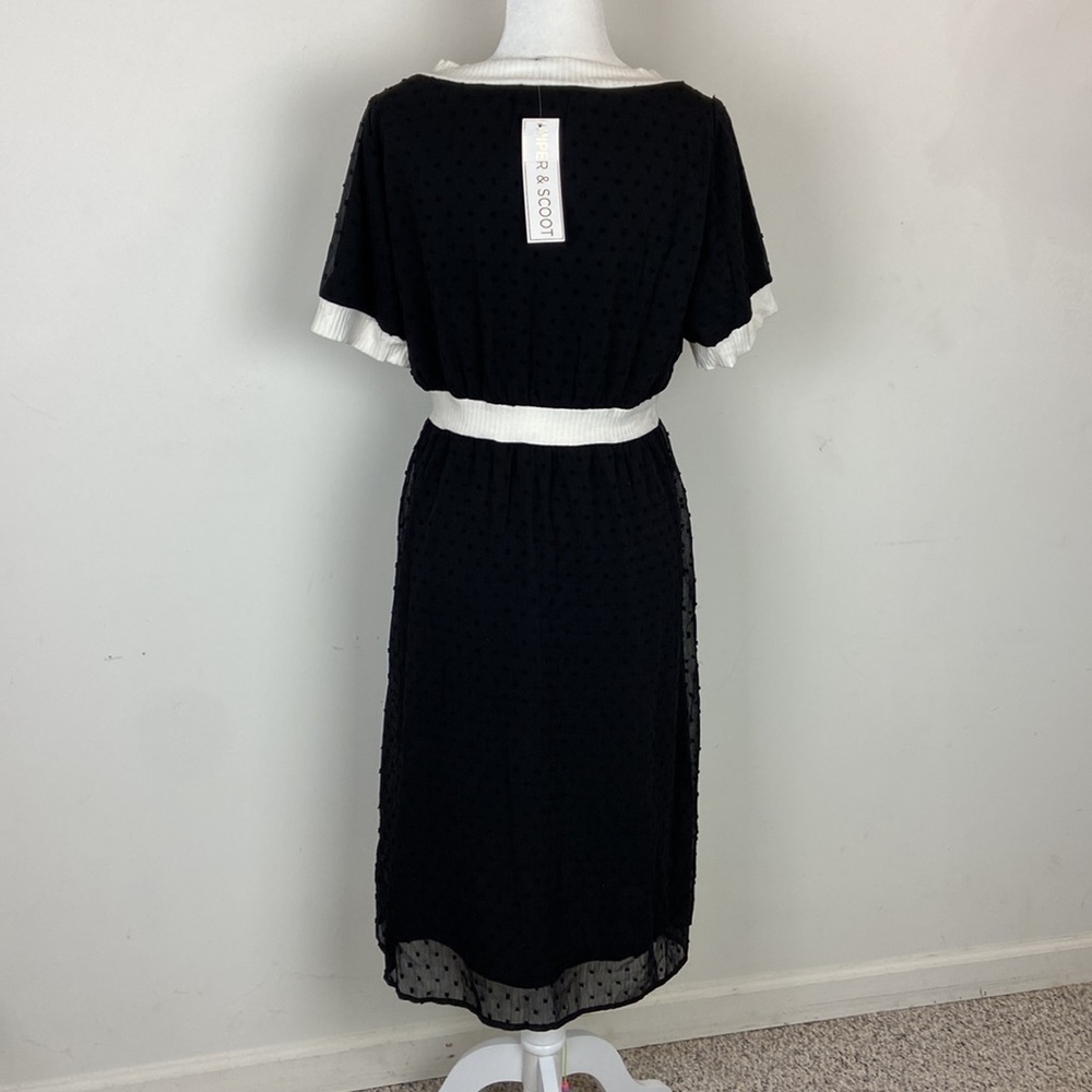 Nwt Piper & Scoot Contrast Dress Nola Swiss Dot Size Medium Lbd — image 7 of 8